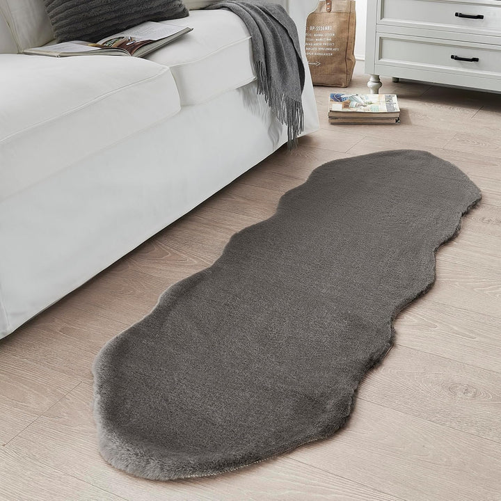 Teppich Wölkchen Fellteppich, Kunstfell Teppich Waschbar, Hasenfell Imitat, Kaninchenfell, Kurzfell