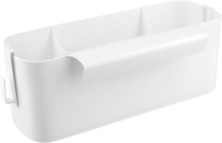 2 Stück Bett Organizer zum Einhängen, Hängebett Organizer mit 2 Abnehmbarer Haken, weisser Kunststof