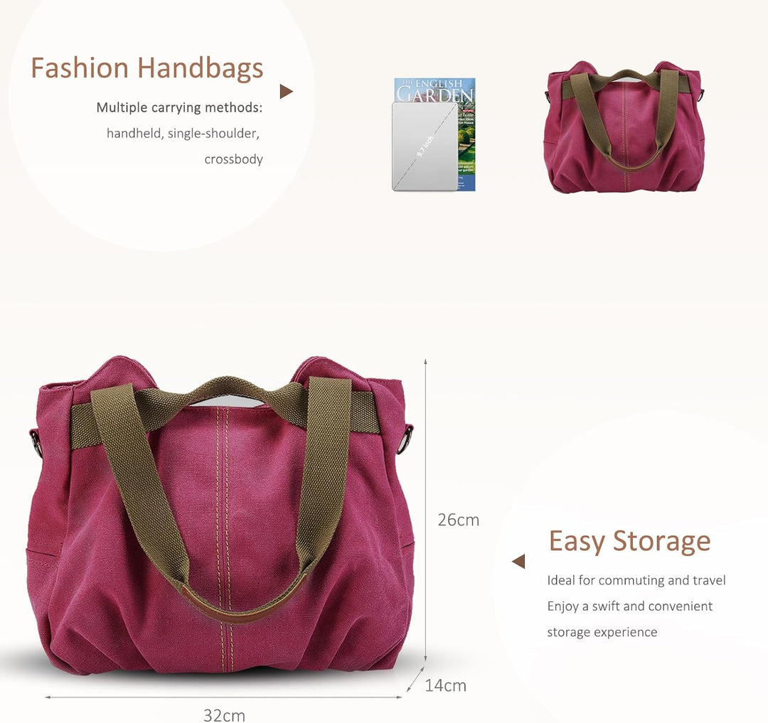 NICOLE &amp; DORIS Canvas Tasche Damen Tragetaschen für Damen Schultertaschen Umhängetasche Leinwand Han