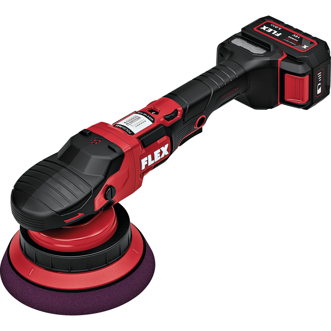Flex Akku-Exzenterpolierer mit Zwangsrotation 18 V XCE 8 150 18-EC Set (mit Gasgebeschalter, einfach