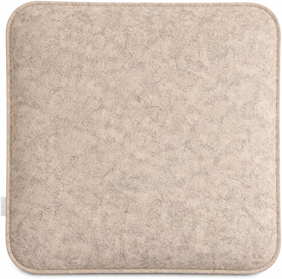 Brandsseller Sitzkissen Filz Eckig 4er Set 35x35x2 cm Stuhlkissen Sitzpolster Auflagen Taupe-Beige 4