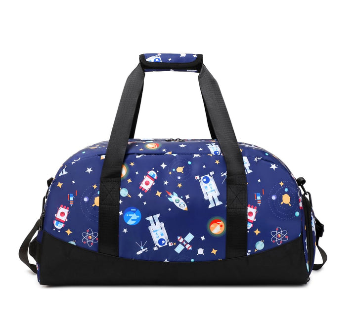 Lmwzh Kinder Sporttasche Reisetasche mitSchuhfach Turnbeutel wasserdichte Schwimmtasche(Weltraum), W