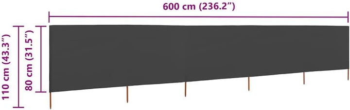Myheimly Windschutzgewebe,Windschutz Sichtschutz Balkon,Sichtschutzzaun Anthrazit,600 x 80 cm Anthra