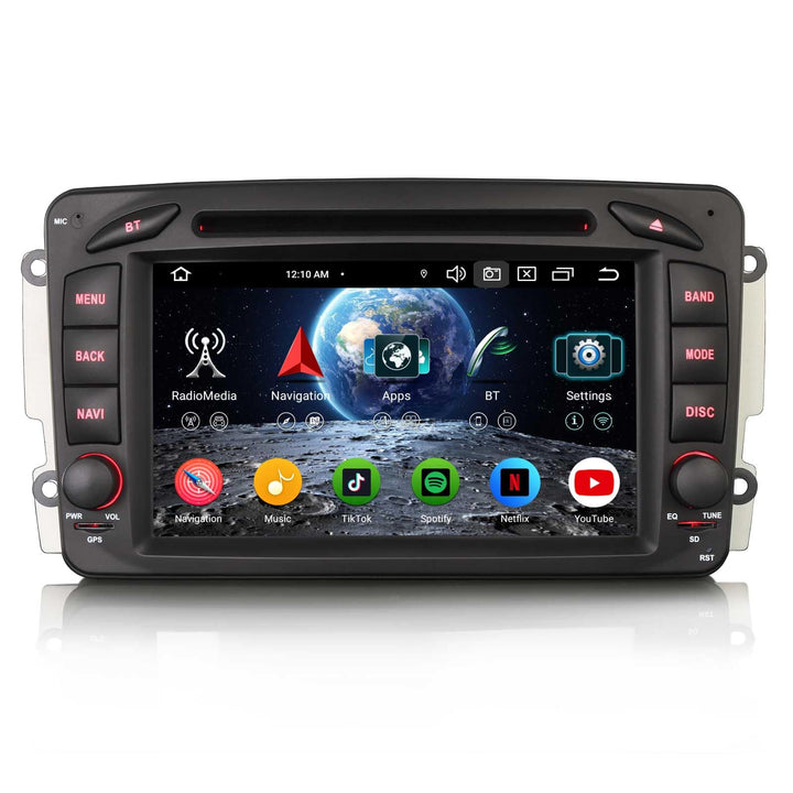 Erisin Android 14 4GB+64GB 8-Kern DVD Autoradio Bluetooth GPS Navi für Mercedes A/C/G/CLK Klasse W20