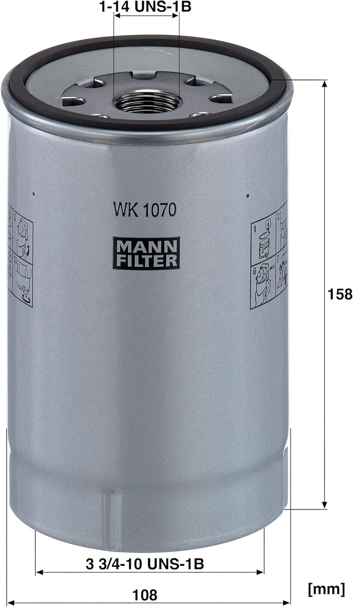 MANN-FILTER WK 1070 x Kraftstofffilter Satz mit Dichtung / Dichtungssatz Kraftstofffilter – Für Nutz