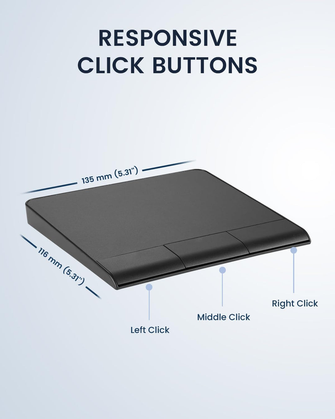 Perixx PERIPAD-706 Wireless Slim Touchpad, Multi-Device Bluetooth und 2.4G RF, USB-C Aufladbar, Gros