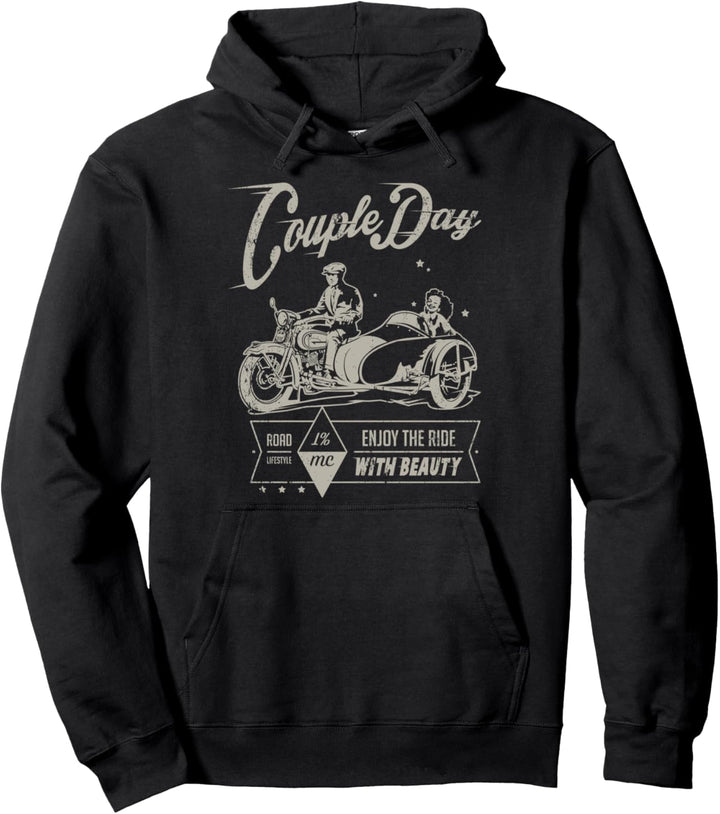Beiwagen | Paartag | Chopper Biker Motorrad Pullover Hoodie