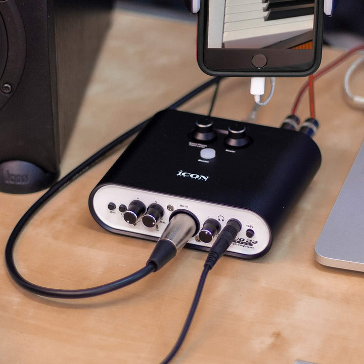 Icon Pro Audio Duo 22 Live USB-Audio-Interface mit mobilen Streaming-Funktionen, (1 Mikrofon-Vorvers