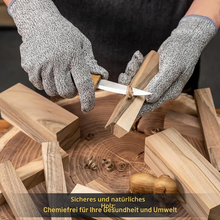 BeaverCraft BW10 Schnitzholz Walnuss 10 Stk. Holzblöcke zum Schnitzen &amp; Basteln – Walnussholz-Blöcke