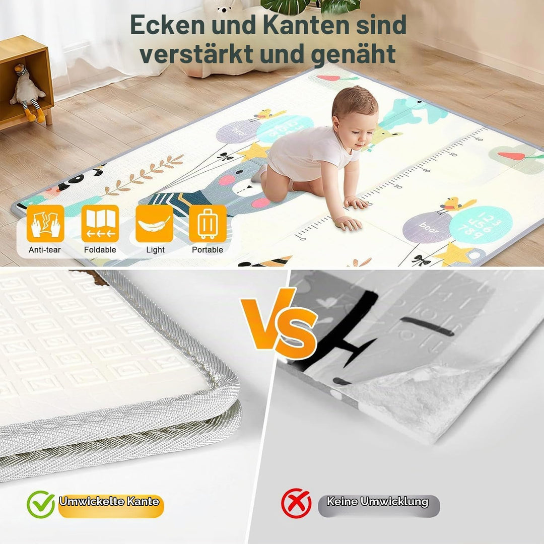 Krabbelmatte Baby Faltbar Spielmatte Baby Faltbar Kindermatte Doppelseitig XPE Matte, Wasserdicht ru