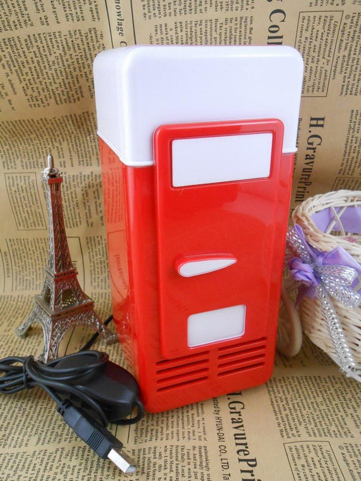 ThreeH Mini-USB-Kühlschrank, Getränkedosen, Kühler/Wärmer für Laptop, PC, Computer, Rot, H-UF05Red,