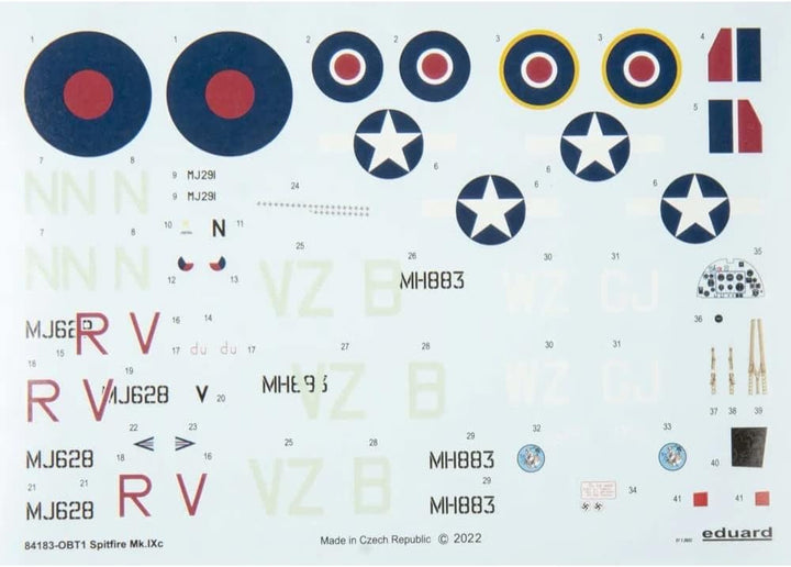 Eduard EDK84183 Kit 1:48 Weekend-Spitfire Mk.IXc Modell, geformte Farbe