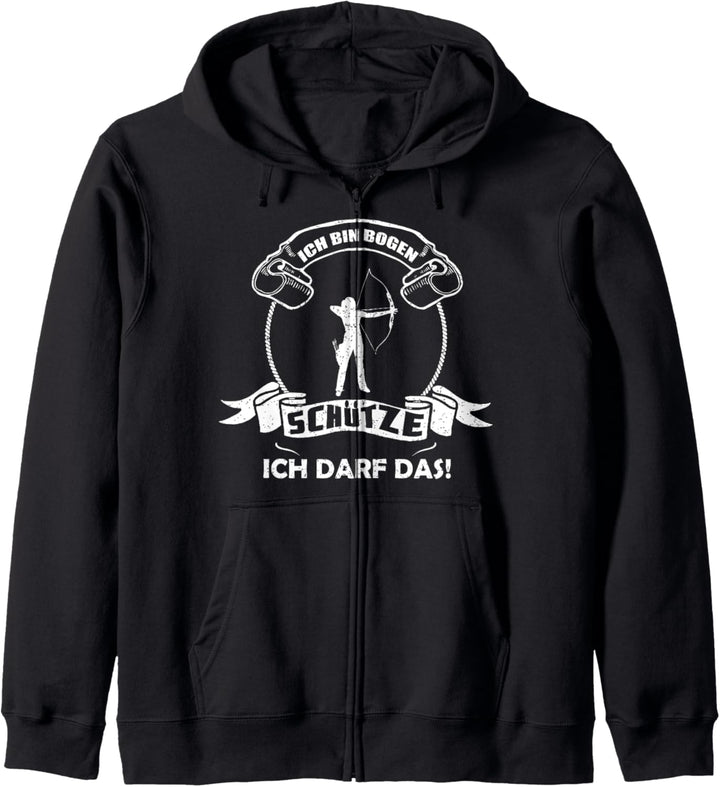 Bogenschiessen Spruch Ich Bin Bogenschütze Ich Darf Das Kapuzenjacke
