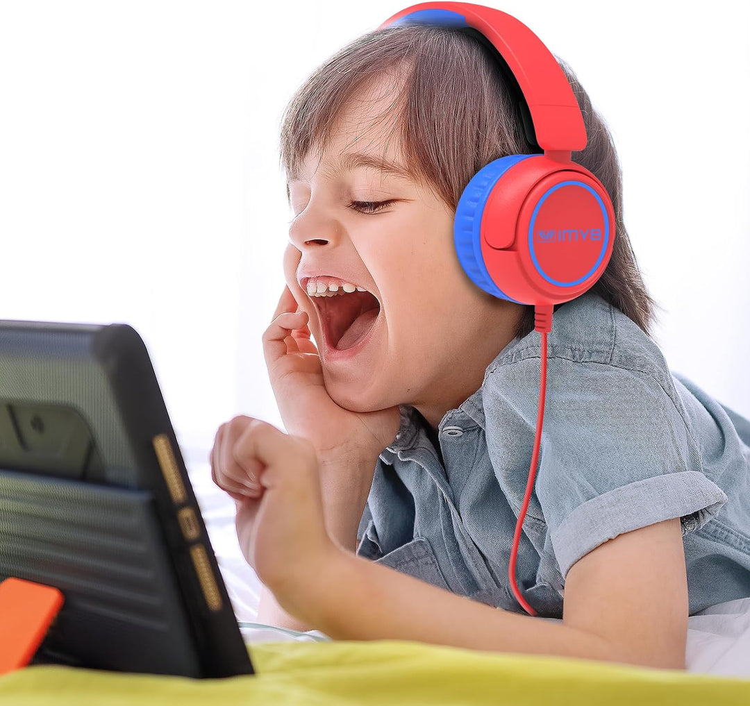 IMYB Kinder kopfhörer, Kopfhörer für Kinder mit Kabel, faltbar, Stereo Sound, Sichere Lautstärkebegr