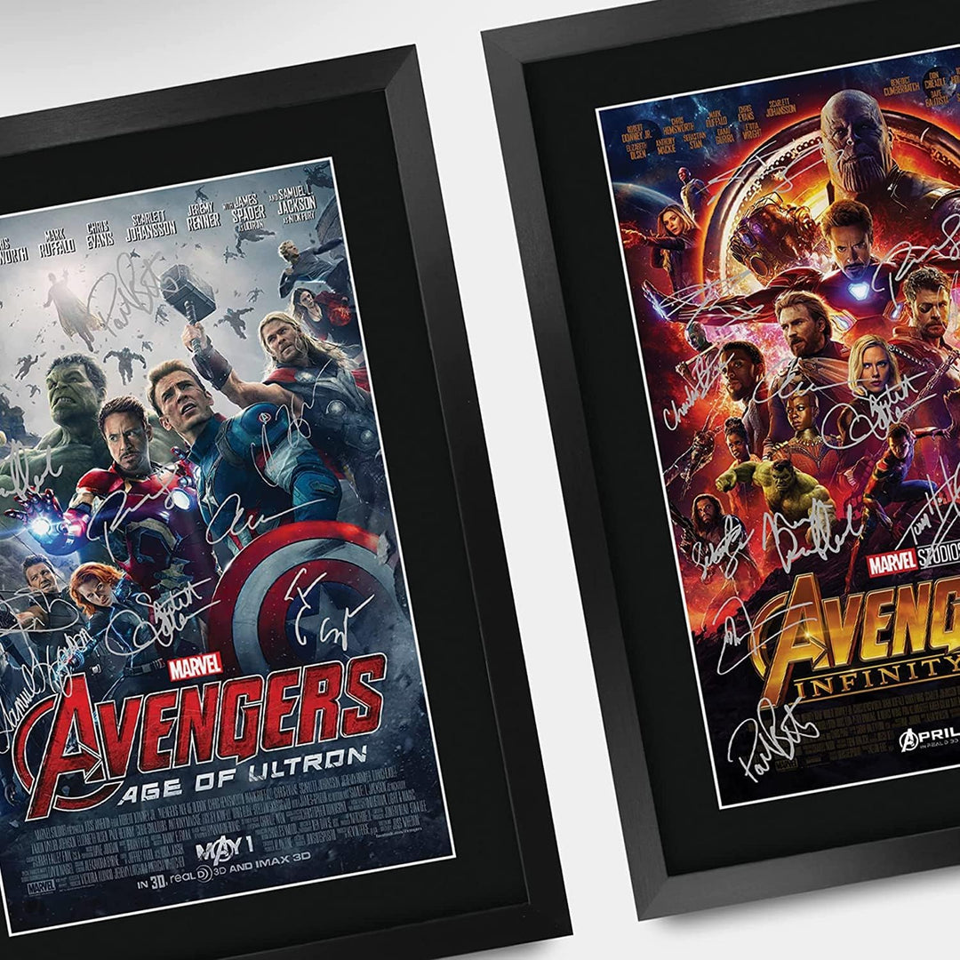 HWC Trading A3 FR Avengers Unendlichkeit War Endgame-Film-Plakat Downey Jr, Evans, Hemsworth Signed