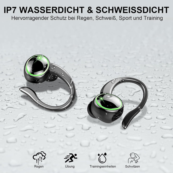 Kopfhörer Kabellos Bluetooth 5.4, 2026 Bluetooth Kopfhörer Sport 6D Bass Sternen Schwarz, Sternen Sc