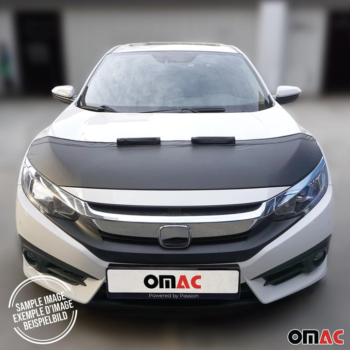 OMAC Haubenbra Steinschlagschutz Bonnet Bra kompatibel mit Peugeot 5008 2010-2016 Schwarz Halb Schwa