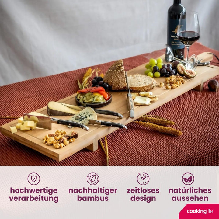 Cookinglife Servierbrett XXL - Bambus - 100 x 26 cm
