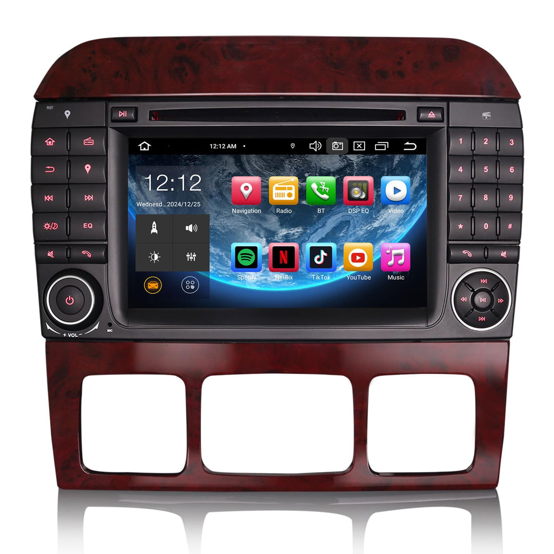 Erisin 8-Kern 4GB+64GB 7 Zoll Android 14 Autoradio mit GPS Navigation für Mercedes Benz S/CL Klasse