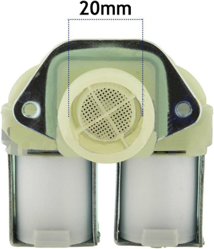 SPARES2GO Magnet-Kaltwasserventil für Hoover-Waschmaschine (Doppeleinlass, 2-Wege, 180º) – Einbaulis