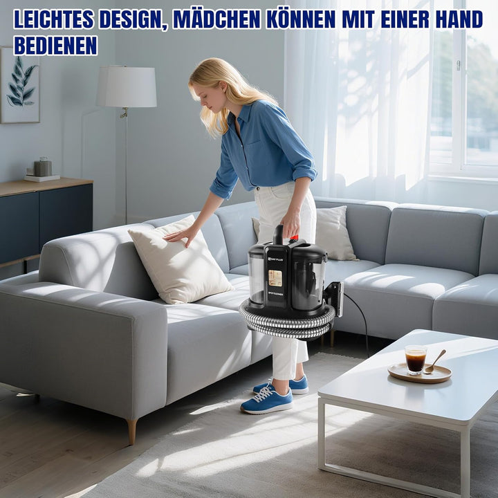 400W Polsterreiniger Gerät Teppichreiniger, 13KPa Reinigungsmaschine Nasssauger für Teppiche, Polste