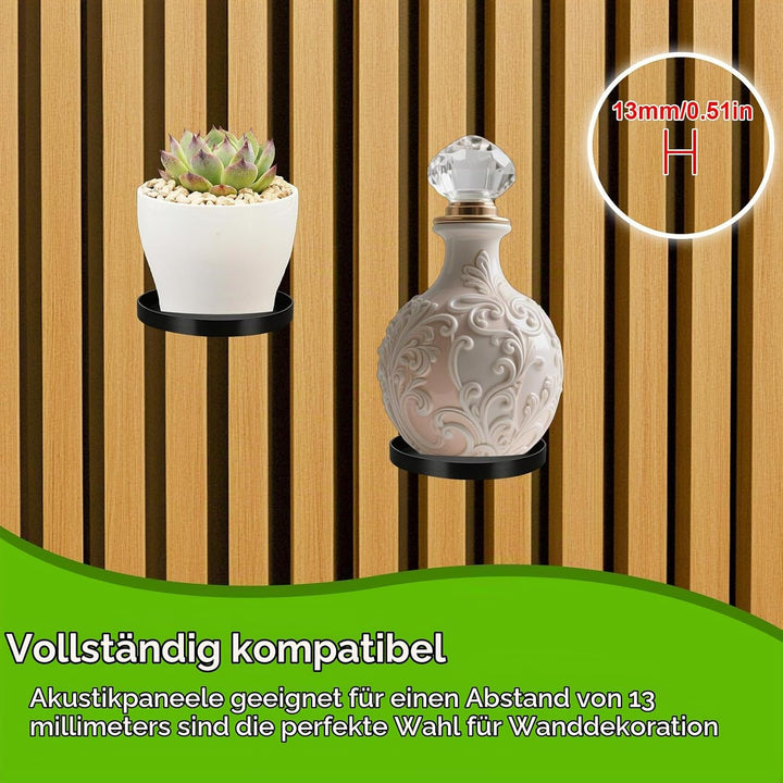 2 Stück Pflanzentablett Pflanzenhalter Rund Akustikpaneele Zubehör Ohne Bohren Regal für Akustikpane