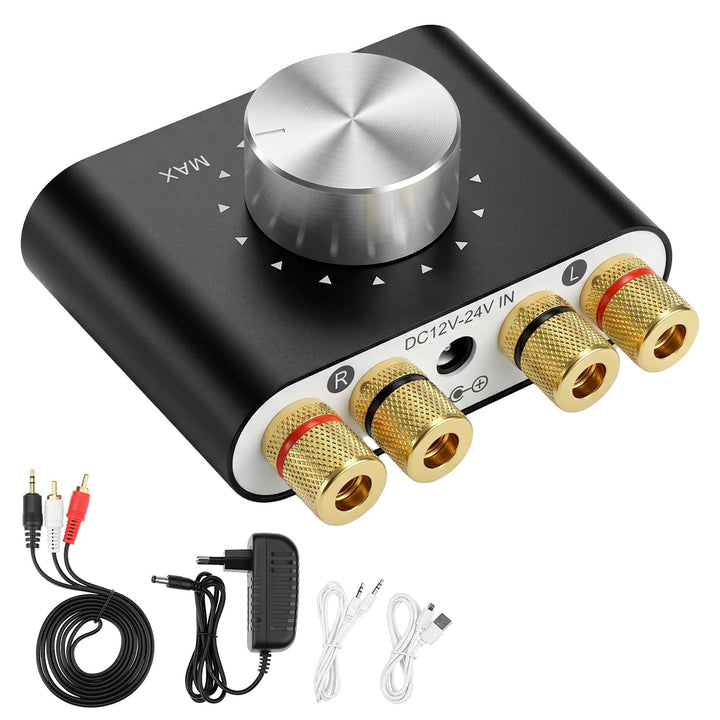 QWORK® Mini Verstärker Bluetooth, Digital Power Amplifier HiFi Stereo Verstärker 50W × 2, Bluetooth