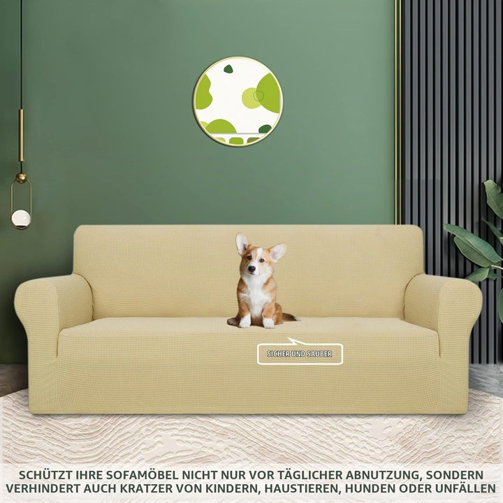 YSTELLAA High Stretch Sofa Überzug 4 Sitzer, Couch Bezug rutschfest, Universal Sofahusse Elastische,