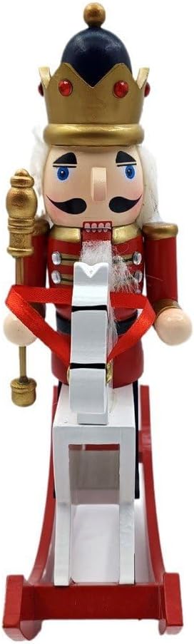 Lpitoy Hölzernes Schaukelpferd, Nussknacker, Soldat, Nussknackerfiguren Auf Schaukelpferd, Weihnacht
