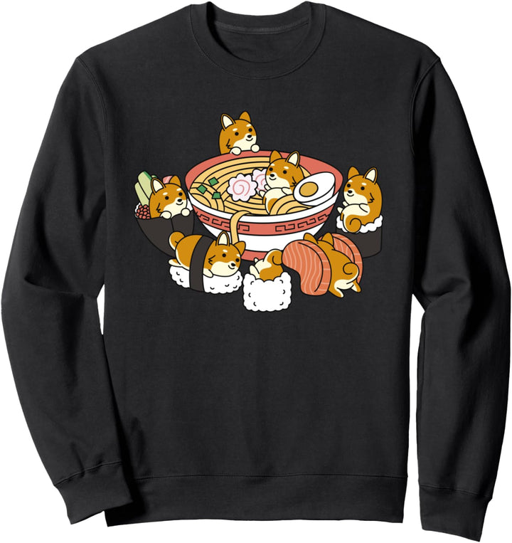 Ramen Sushi Shiba Inu Hund Sweatshirt