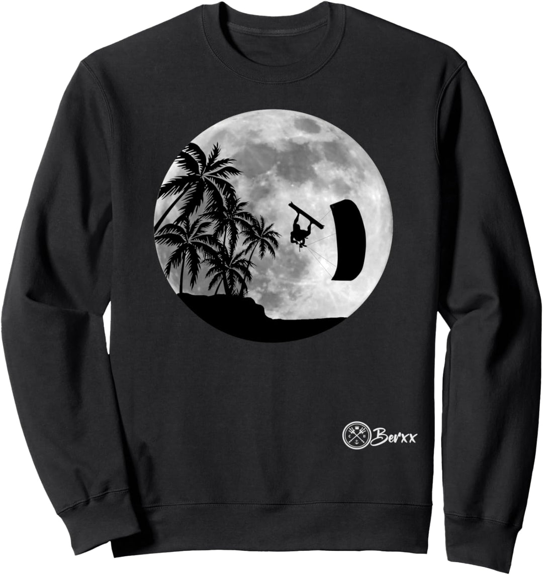 Kitesurfen Mond Extremsport Kiteloop Strand Beach Palmen Sweatshirt