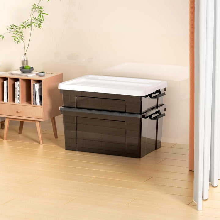 Cetomo 65L*3 Plastic Storage box, Tote box,Organizing Container with Durable Lid and Secure Latching