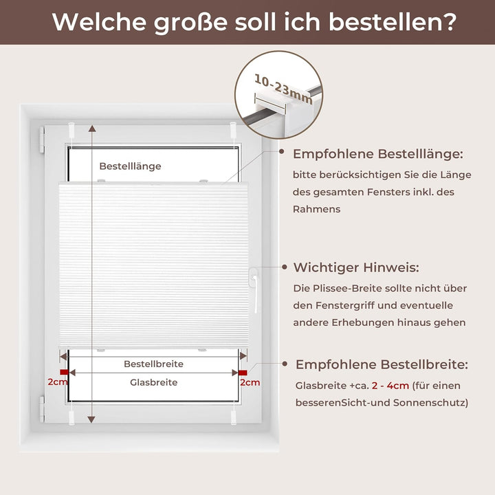 Allesin Wabenplissee ohne Bohren - Verdunklungsplissee 100% Blackout,Weiss-weiss 45x80 cm Thermo &amp; S