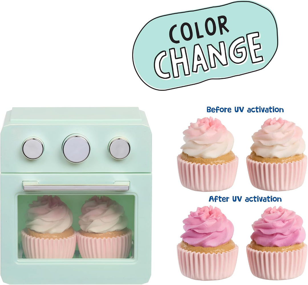 Little Tikes Sweet Spaces Mini Ofen - Mintgrüner Spielzeugbackofen mit farbwechselnden Cupcakes und
