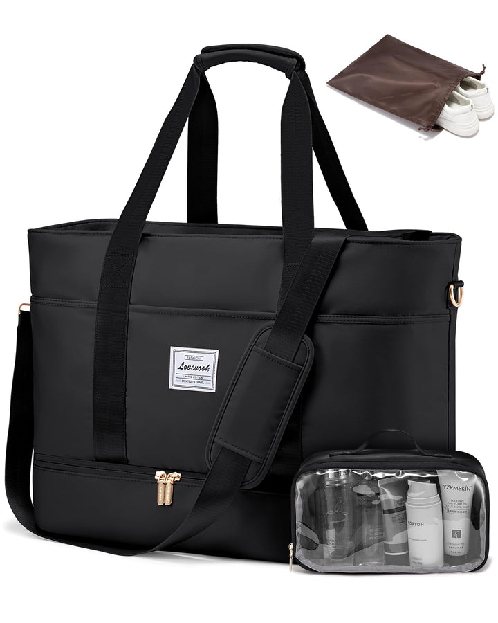 LOVEVOOK Reisetasche Damen Gross, Wasserdicht Weekender Travel Duffel Bag mit Schuhfach, Kliniktasch