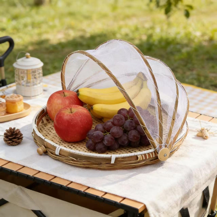Zelt-Korb - Lebensmittel-Servierkorb, Netzkorb, handgewebt, für Picknick, Lebensmittelabdeckung, Out