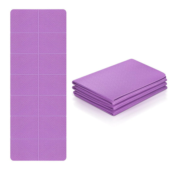 Flintronic Yogamatte Faltbar, Gymnastikmatte Rutschfest Leicht TPE, Fitnessmatte Tragbare, Sportmatt