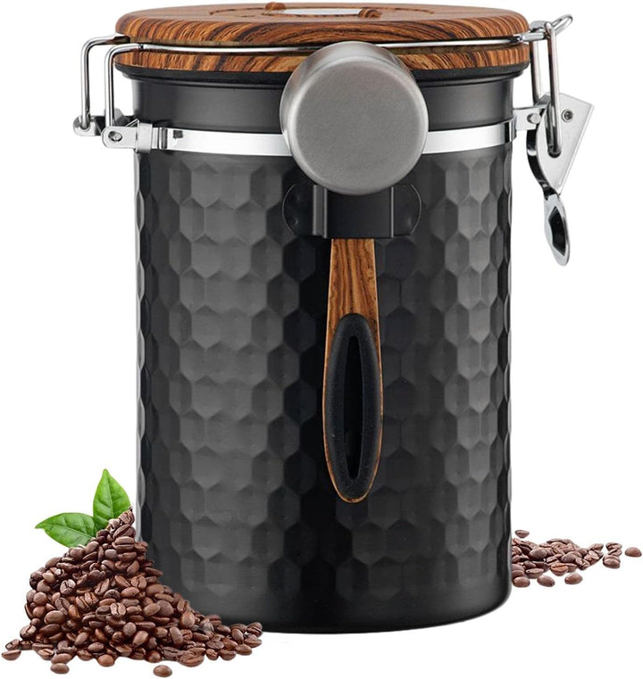Kaffeedose, Kaffeedose Luftdicht Kaffeebohnen Behälter Edelstahl Kaffeebehälter Vorratsdose Vakuu Do