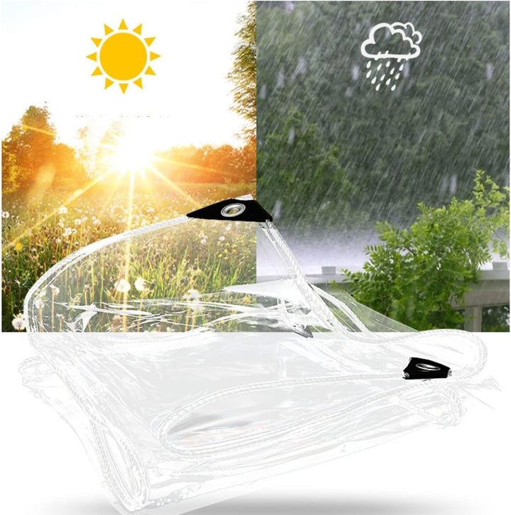 HIYOUGO Plane wasserdichte Transparente, PVC-Material Abdeckplane mit ösen, Vordächer Klare Kunststo