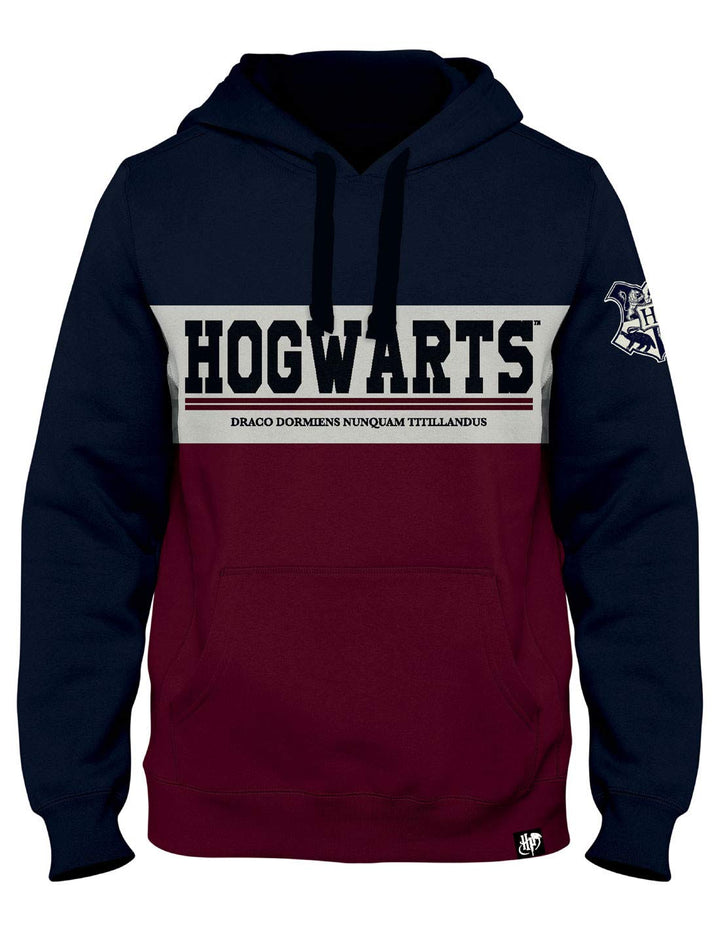 Harry Potter Hogwarts Männer Kapuzenpullover Burgund/Navy XL 100% Baumwolle Fan-Merch, Filme, Hogwar