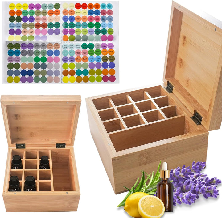 RoseFlower Bambus Ätherisches Öl Organisator Behälter Duftöle Display Ständer, 13 Löcher Aufbewahrun