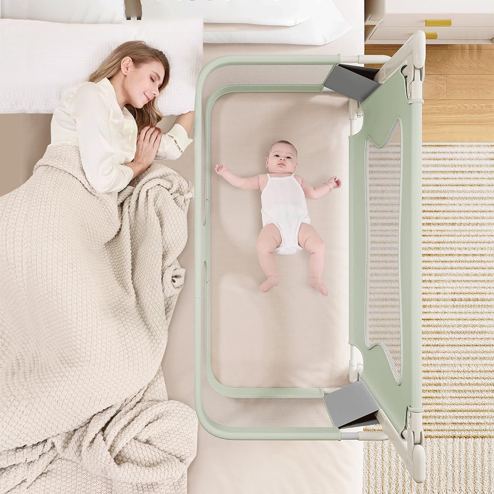 Kedia 3-in-1 Babybettgitter, Klappbettzaun mit Moskitonetz, Bed Rail, Sicherheitsgitter für Kinder,