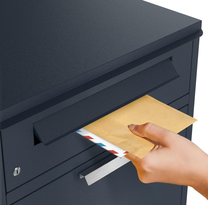 Paketbriefkasten mit Brieffach personalisiert freistehend - pulverbeschichteter Stahl Briefkasten Rü