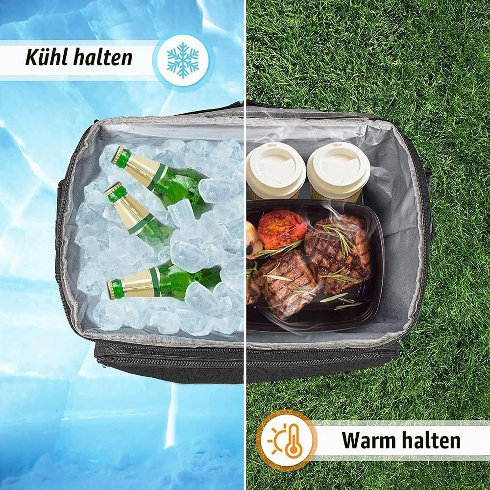 Kühltasche Mit Rollen Kühlbox Gross 40L Isolierbox Kühltasche Bierkasten Faltbar Lunchtasche for Pic