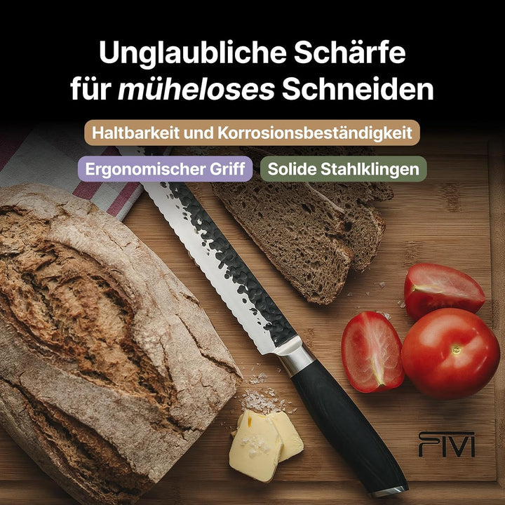FIVI Messer Set 3-teilig ROLF, BERND, LUCA | Scharfes Küchenmesser Set aus deutschem Edelstahl mit H