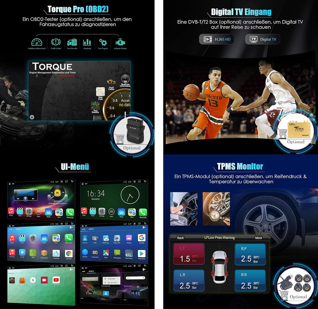 Erisin 8-Kern 4GB+64GB Android 12 Autoradio Bluetooth GPS Navigation für BMW E46 3er M3 Rover 75 MG