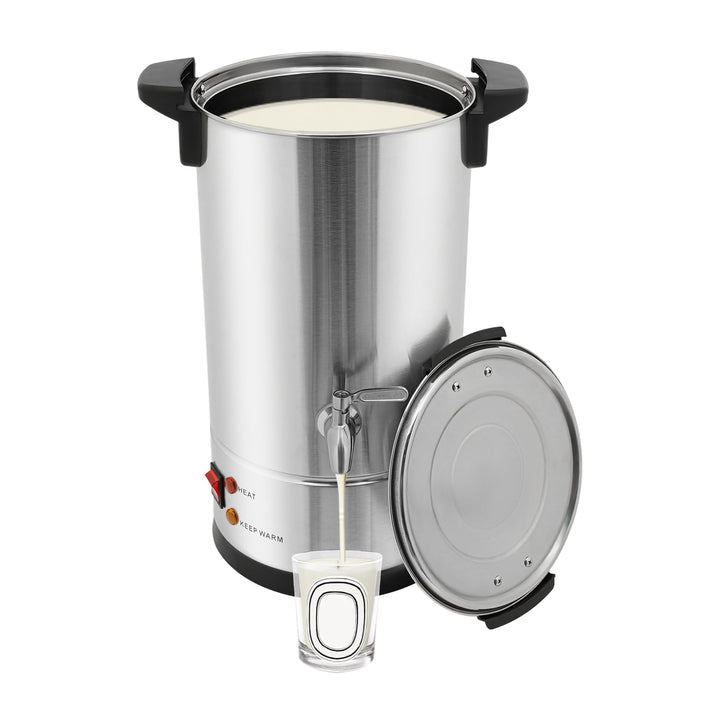 CLEADONG Wachsschmelzer 10L Wachsschmelztopf für Kerzen（Silver） | aus Edelstahl | 1800 W | 30–110 °C