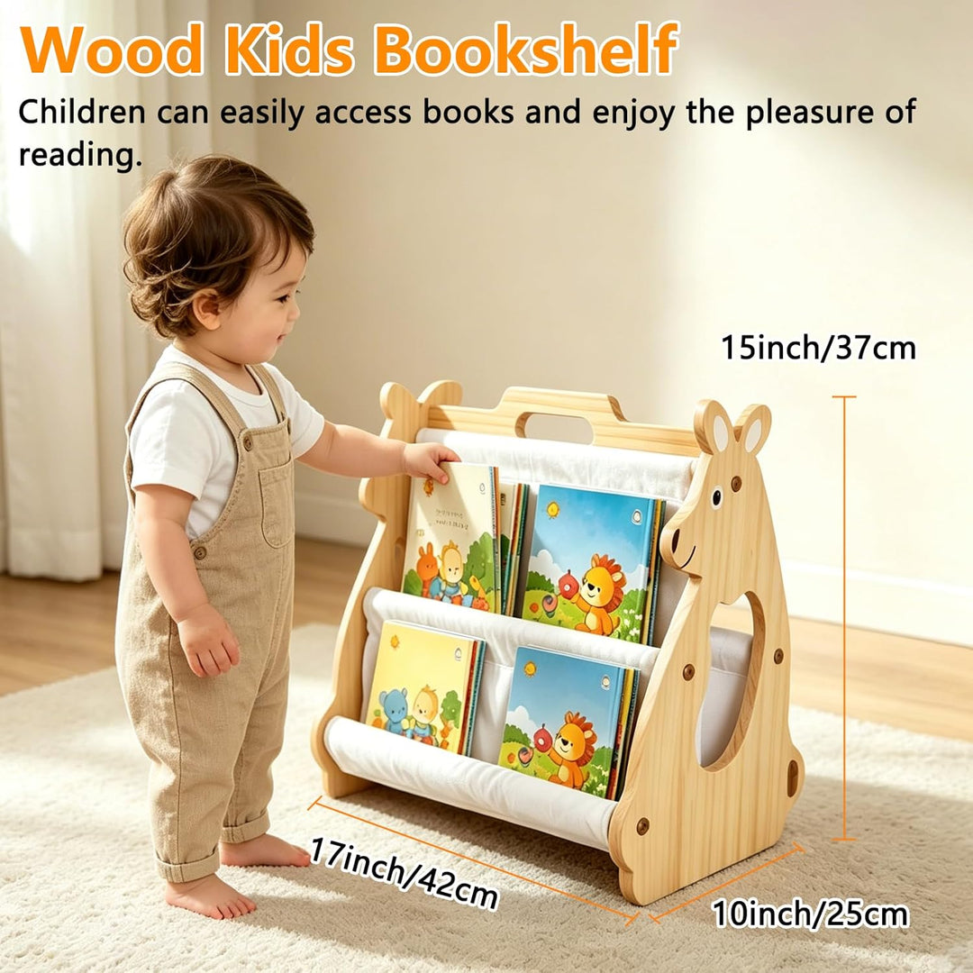 BüCherkiste Kinder Aus Holz, BüCcherregal Kinder Montessori Känguru Design, Bücherregal Kinder Holz