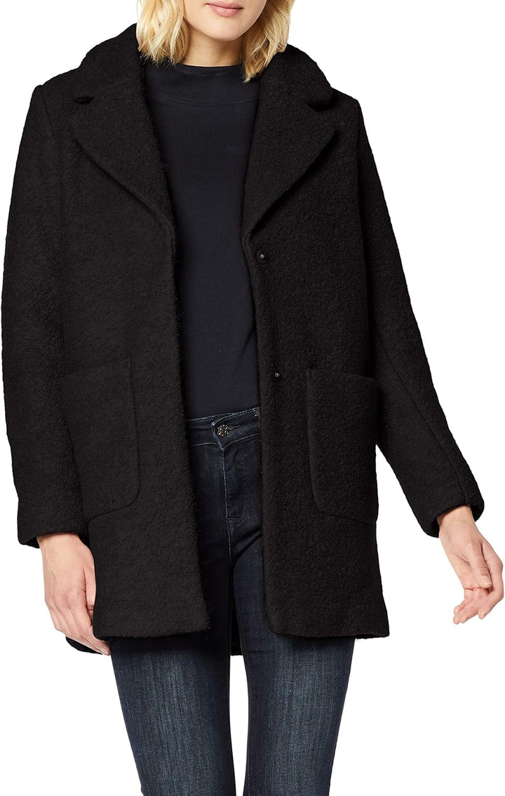 ICHI IHSTIPA JA Damen Wintermantel Wollmantel Winterjacke Kurzmantel mit Druckknöpfen und Reverskrag