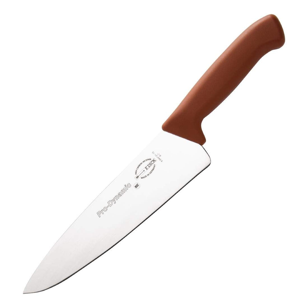 F. DICK ProDynamic Kochmesser braun (Klingenlänge 21 cm, Küchenmesser, Klinge X55CrMo14 Stahl, Härte